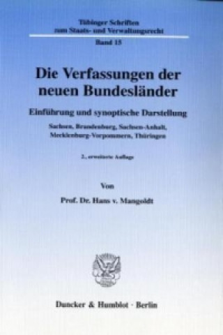 Książka Die Verfassungen der neuen Bundesländer. Hans v. Mangoldt