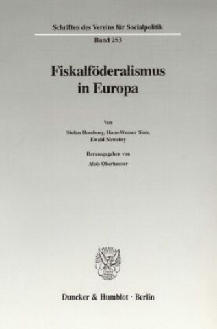 Book Fiskalföderalismus in Europa. Alois Oberhauser