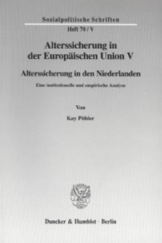 Kniha Alterssicherung in der Europäischen Union V. Kay Pöhler