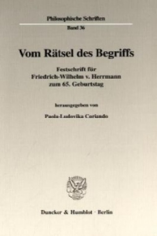 Книга Vom Rätsel des Begriffs. Paola-Ludovica Coriando