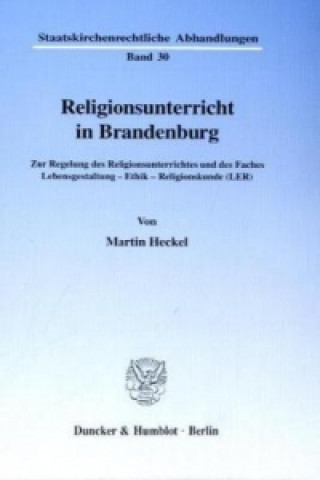 Book Religionsunterricht in Brandenburg. Martin Heckel