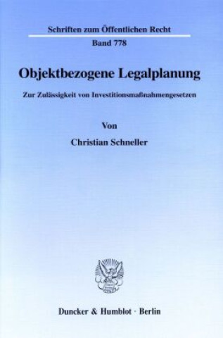 Kniha Objektbezogene Legalplanung. Christian Schneller