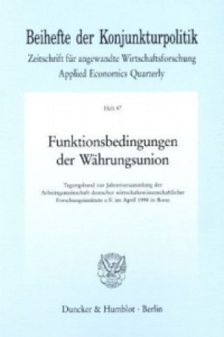 Könyv Funktionsbedingungen der Währungsunion. 