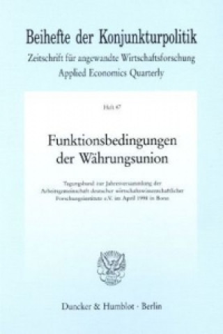 Livre Funktionsbedingungen der Währungsunion. 