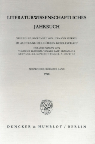 Kniha Literaturwissenschaftliches Jahrbuch.. Bd.39/1998 Theodor Berchem