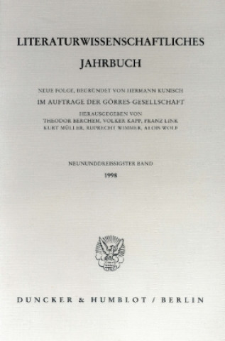 Βιβλίο Literaturwissenschaftliches Jahrbuch.. Bd.39/1998 Theodor Berchem