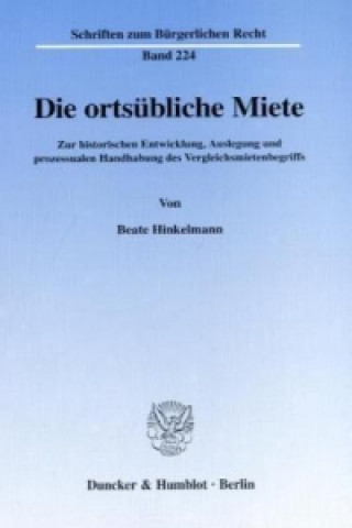 Kniha Die ortsübliche Miete. Beate Hinkelmann