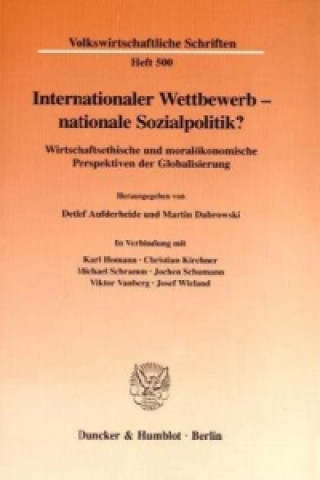 Kniha Internationaler Wettbewerb - nationale Sozialpolitik? Detlef Aufderheide