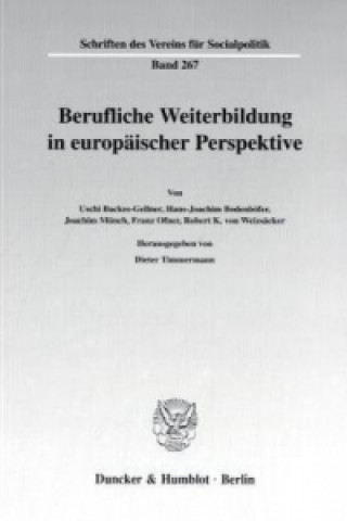 Könyv Berufliche Weiterbildung in europäischer Perspektive. Dieter Timmermann