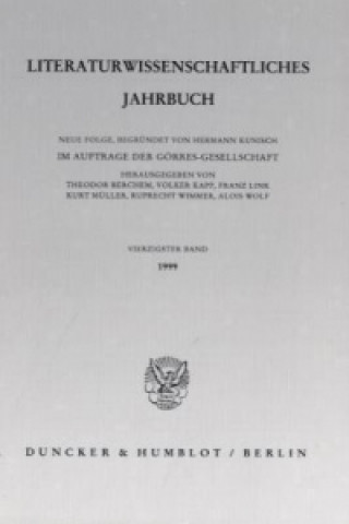 Carte Literaturwissenschaftliches Jahrbuch.. Bd.40/1999 Theodor Berchem