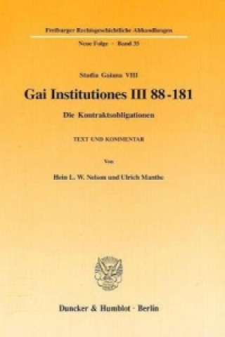 Książka Gai Institutiones III 88 - 181. Hein L. W. Nelson