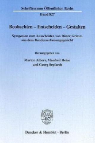Kniha Beobachten - Entscheiden - Gestalten. Marion Albers