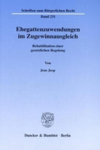 Könyv Ehegattenzuwendungen im Zugewinnausgleich. Jens Jeep
