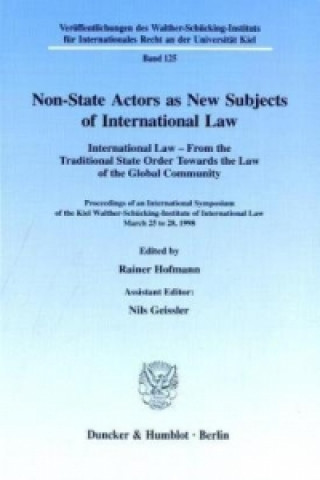 Knjiga Non-State Actors as New Subjects of International Law. Rainer Hofmann