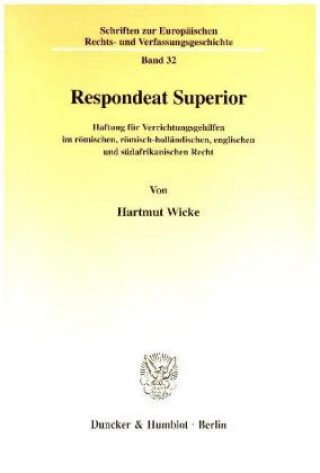 Kniha Respondeat Superior Hartmut Wicke