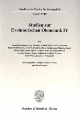 Kniha Studien zur Evolutorischen Ökonomik IV. Hans-Walter Lorenz
