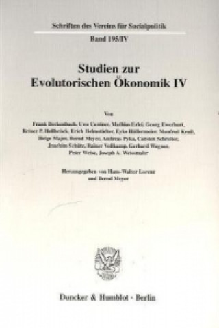 Buch Studien zur Evolutorischen Ökonomik IV. Hans-Walter Lorenz