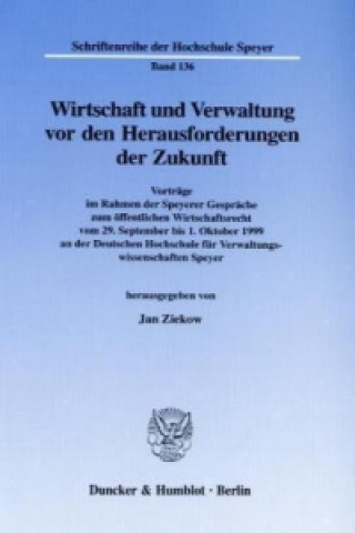 Könyv Wirtschaft und Verwaltung vor den Herausforderungen der Zukunft. Jan Ziekow