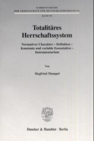 Book Totalitäres Herrschaftssystem. Siegfried Mampel