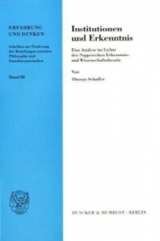 Libro Institutionen und Erkenntnis. Thomas Schaffer