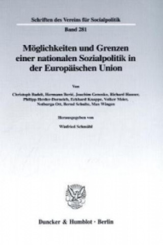 Kniha Möglichkeiten und Grenzen einer nationalen Sozialpolitik in der Europäischen Union Winfried Schmähl