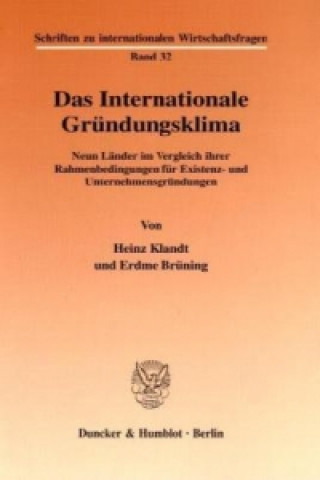 Könyv Das Internationale Gründungsklima. Heinz Klandt