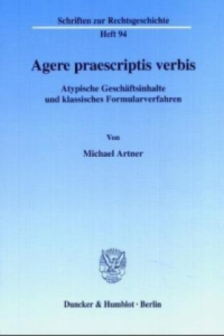 Buch Agere praescriptis verbis Michael Artner