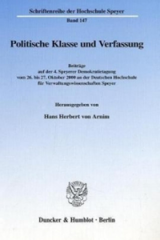 Kniha Politische Klasse und Verfassung. Hans Herbert von Arnim