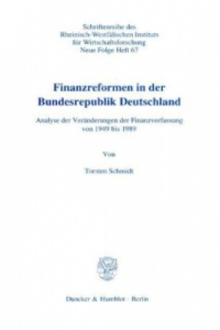 Könyv Finanzreformen in der Bundesrepublik Deutschland. Torsten Schmidt