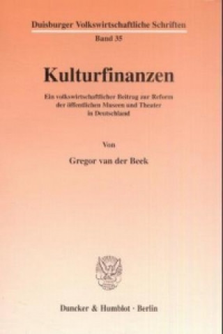 Kniha Kulturfinanzen. Gregor van der Beek