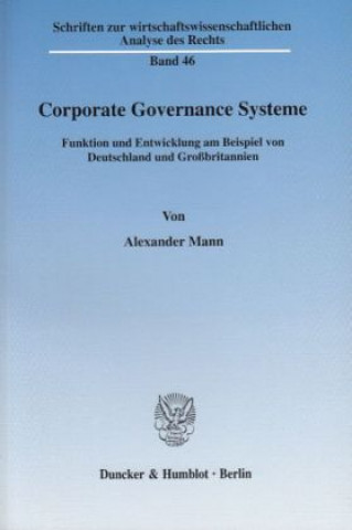 Książka Corporate Governance Systeme. Alexander Mann