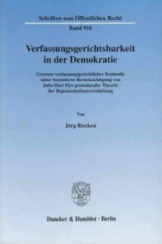 Knjiga Verfassungsgerichtsbarkeit in der Demokratie. Jörg Riecken