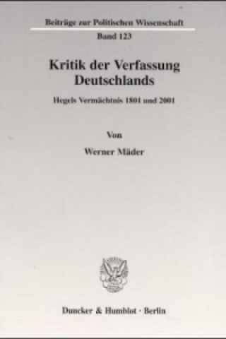 Carte Kritik der Verfassung Deutschlands. Werner Mäder