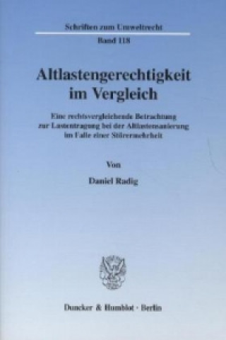 Livre Altlastengerechtigkeit im Vergleich. Daniel Radig