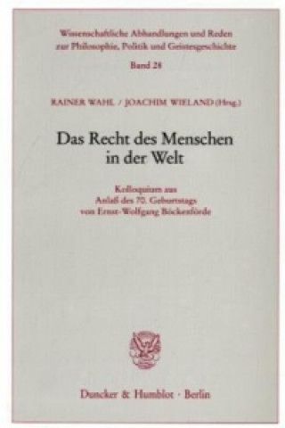 Kniha Das Recht des Menschen in der Welt. Rainer Wahl