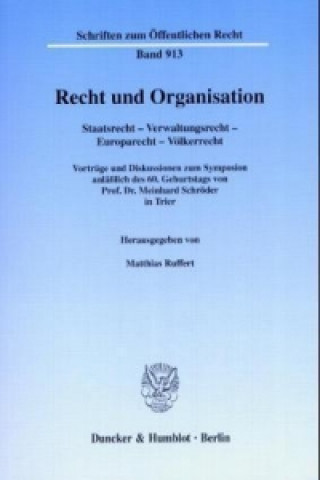 Kniha Recht und Organisation Matthias Ruffert
