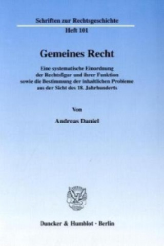 Knjiga Gemeines Recht. Andreas Daniel