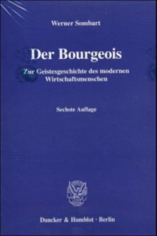 Carte Der Bourgeois. Werner Sombart