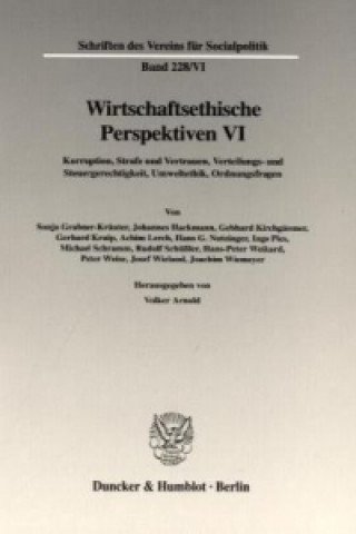 Książka Wirtschaftsethische Perspektiven VI. Volker Arnold