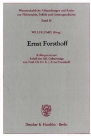 Книга Ernst Forsthoff. Willi Blümel