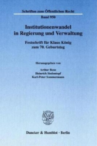 Kniha Institutionenwandel in Regierung und Verwaltung. Arthur Benz