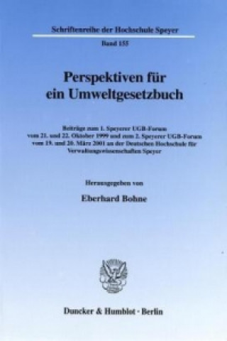 Kniha Perspektiven für ein Umweltgesetzbuch. Eberhard Bohne