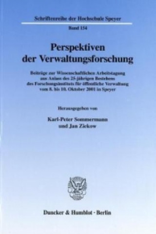 Carte Perspektiven der Verwaltungsforschung. Karl-Peter Sommermann