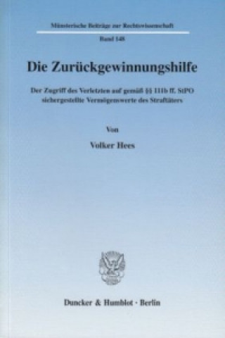 Knjiga Die Zurückgewinnungshilfe. Volker Hees