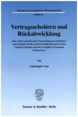 Buch Vertragsscheitern und Rückabwicklung. Christoph Coen