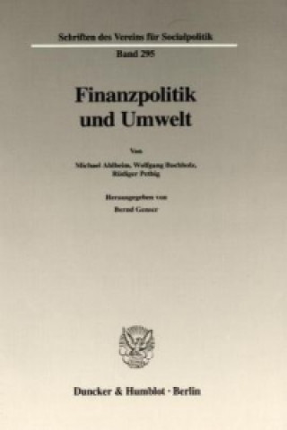 Könyv Finanzpolitik und Umwelt. Bernd Genser