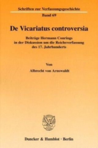 Carte De Vicariatus controversia. Albrecht von Arnswaldt
