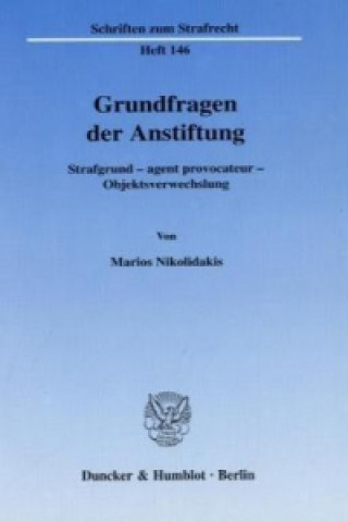 Książka Grundfragen der Anstiftung. Marios Nikolidakis