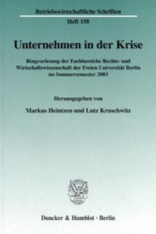 Könyv Unternehmen in der Krise. Markus Heintzen