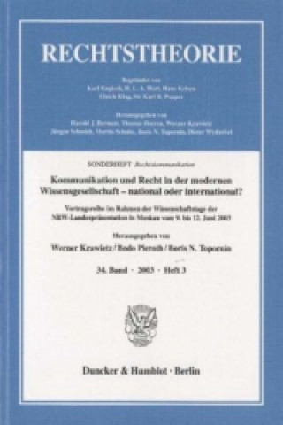 Könyv Kommunikation und Recht in der modernen Wissensgesellschaft - national oder international? Werner Krawietz